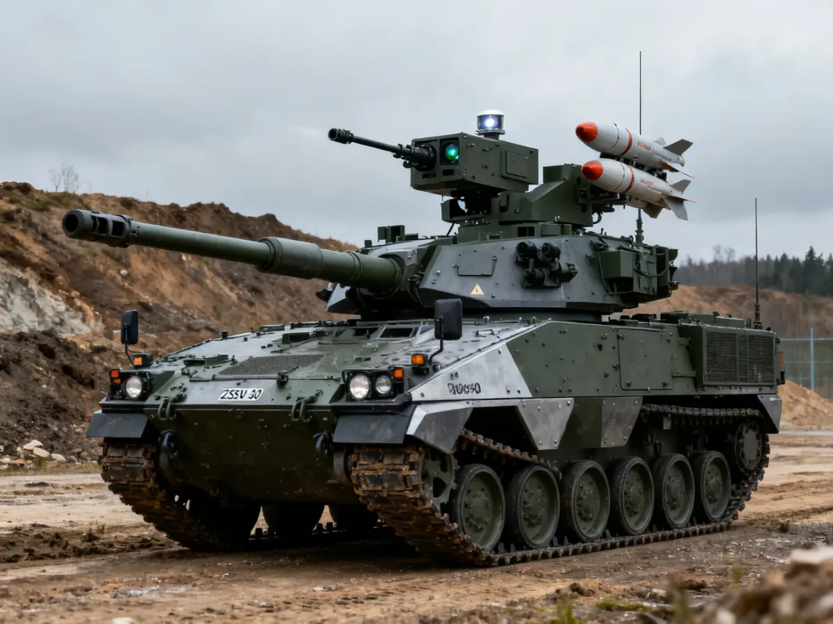 Borsuk infantry fighting vehicle with its unmanned turret and modern weapon systems