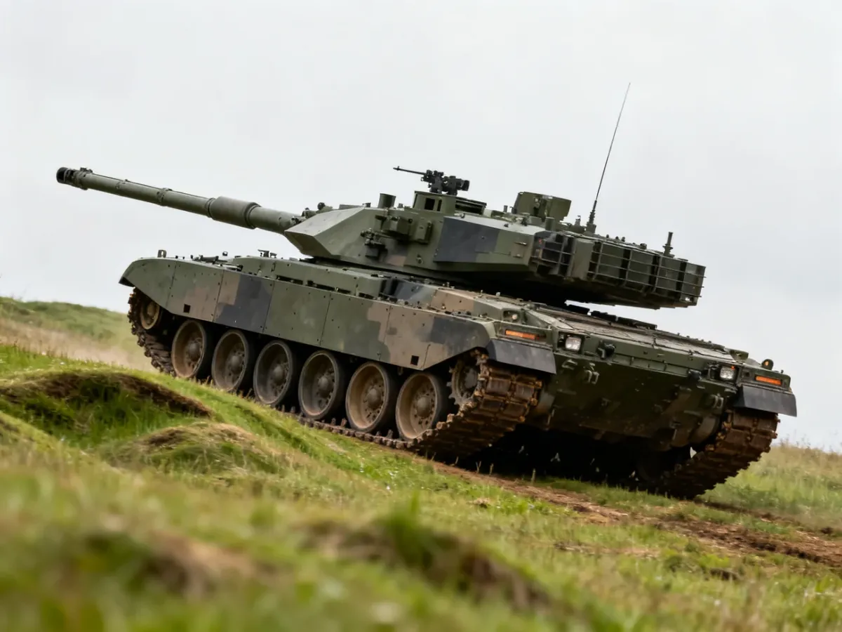 Czołg K2 Black Panther przemieszczający się po nierównym terenie