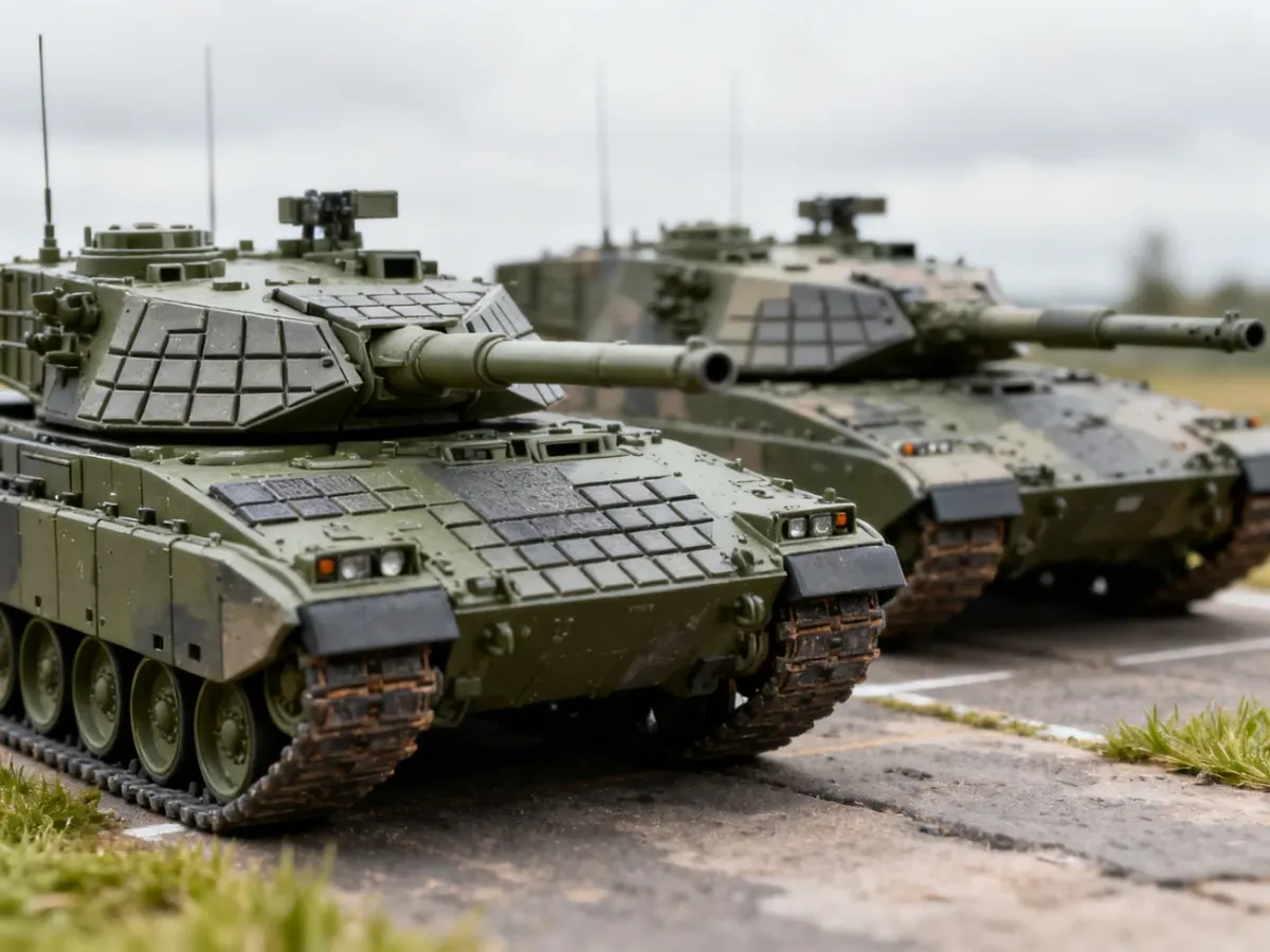 Leopard 2A5 and Leopard 2A4 tanks compared side by side