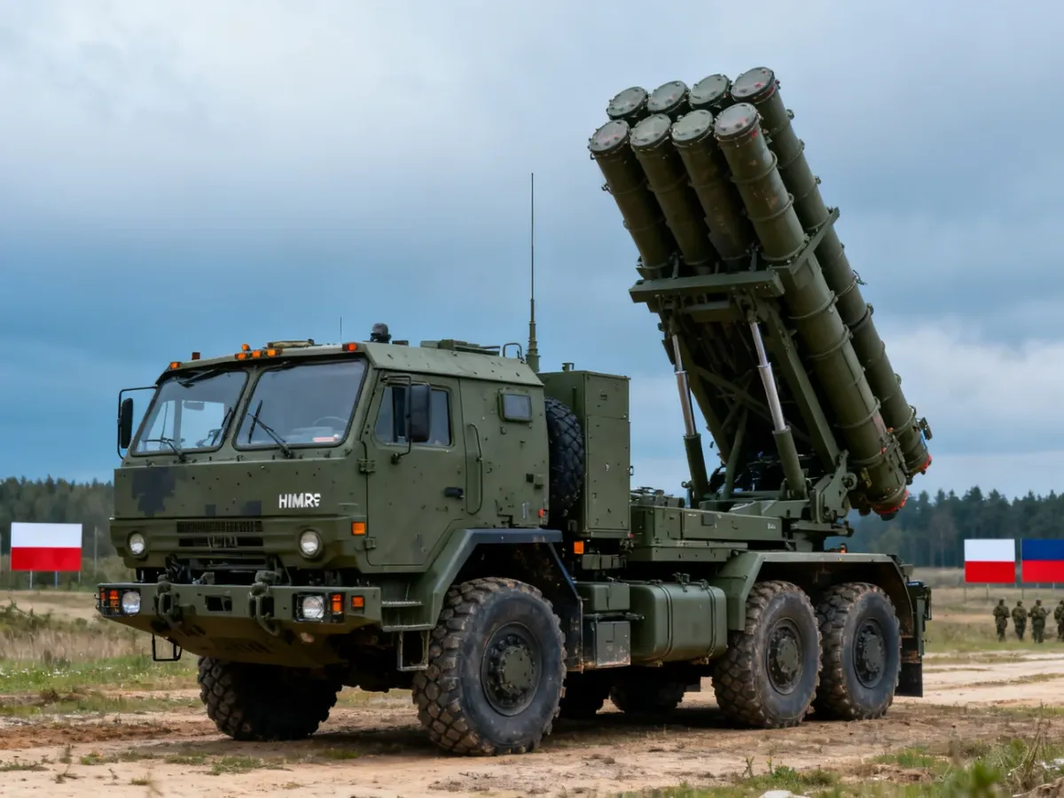 Wyrzutnia M142 HIMARS na wojskowym poligonie