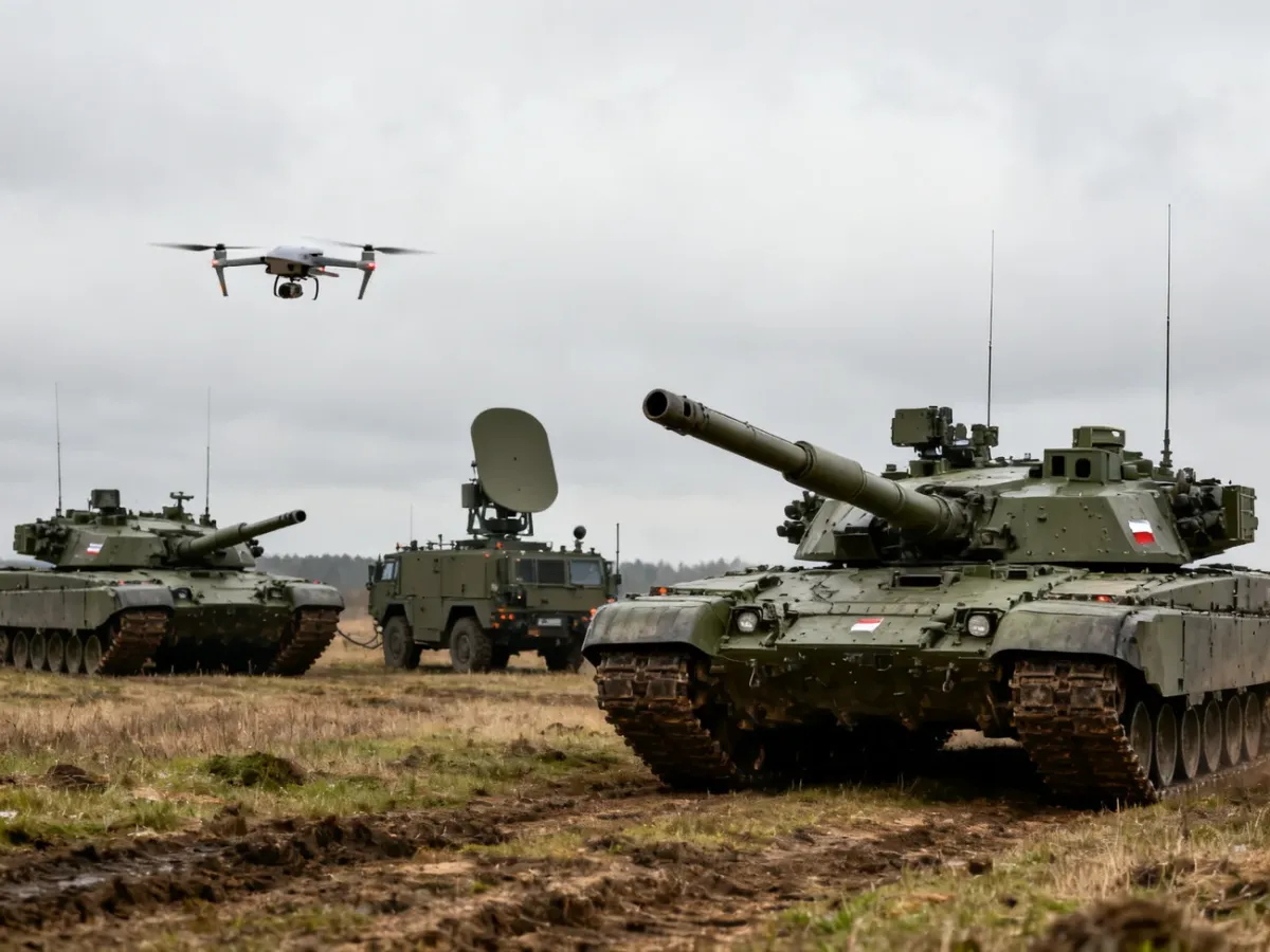 Czołgi współdziałające z dronami i systemami rozpoznania podczas ćwiczeń