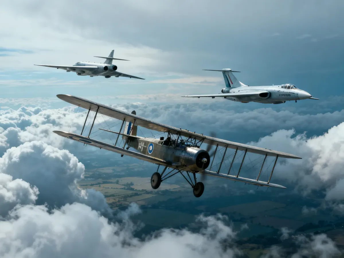 Short Bomber and V bombers representing the evolution of British strategic aviation