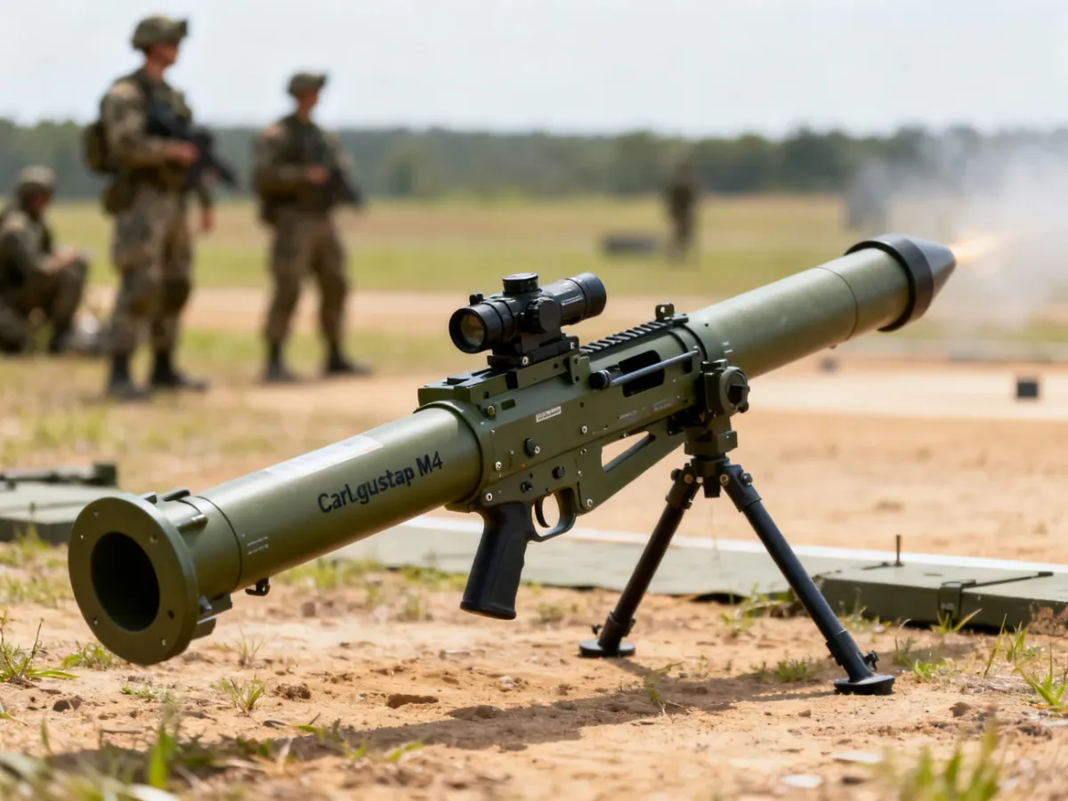 Granatnik bezodrzutowy Carl-Gustaf M4 na poligonie