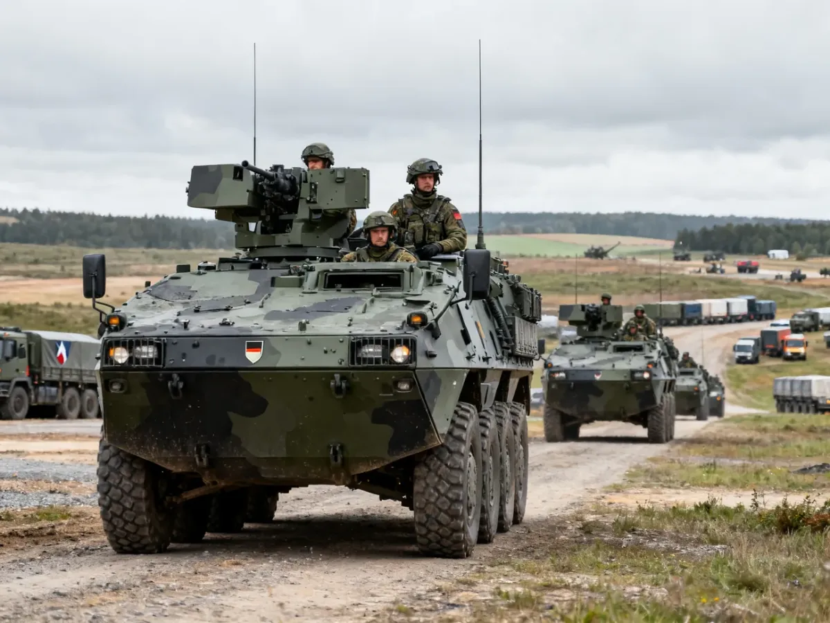 Współczesne pojazdy Bundeswehry podczas ćwiczeń wojskowych