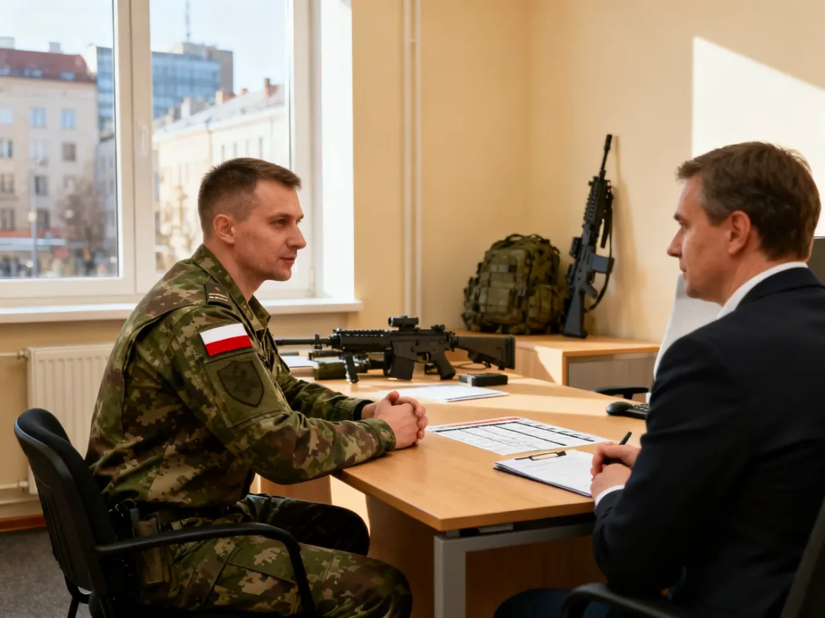 Żołnierz WOT rozmawiający z pracodawcą o łączeniu służby z pracą